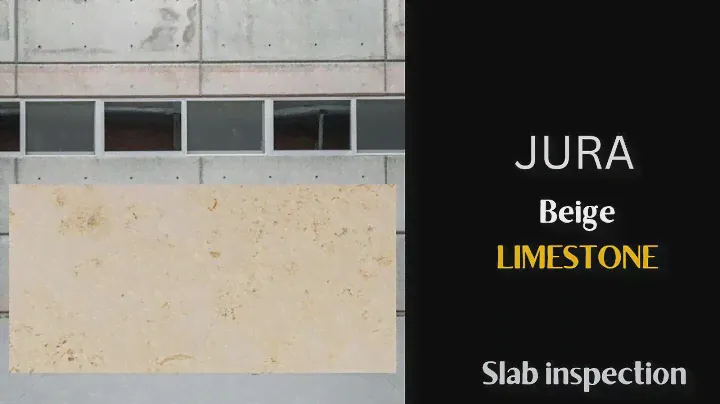 Close Inspection of a stunning Jura Beige Limestone slab
