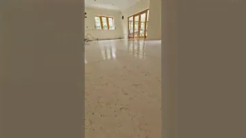Before & After - Limestone floor honed and polished.